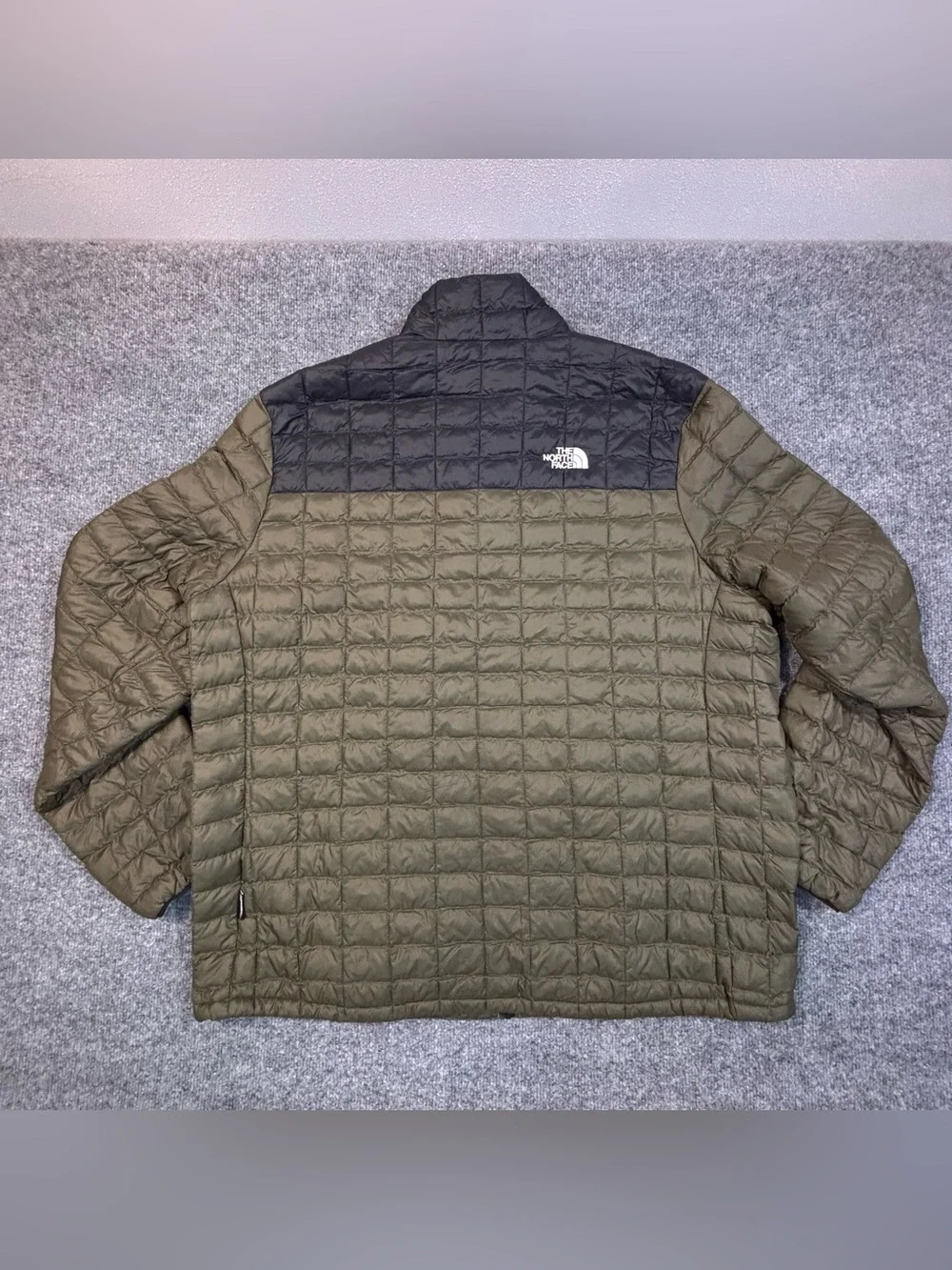 The North Face ThermoBall Eco Jacket Mens XXL Olive Green Black Full Zip